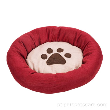 Cama redonda luxuosa de lã para animais de estimação / almofada para cães